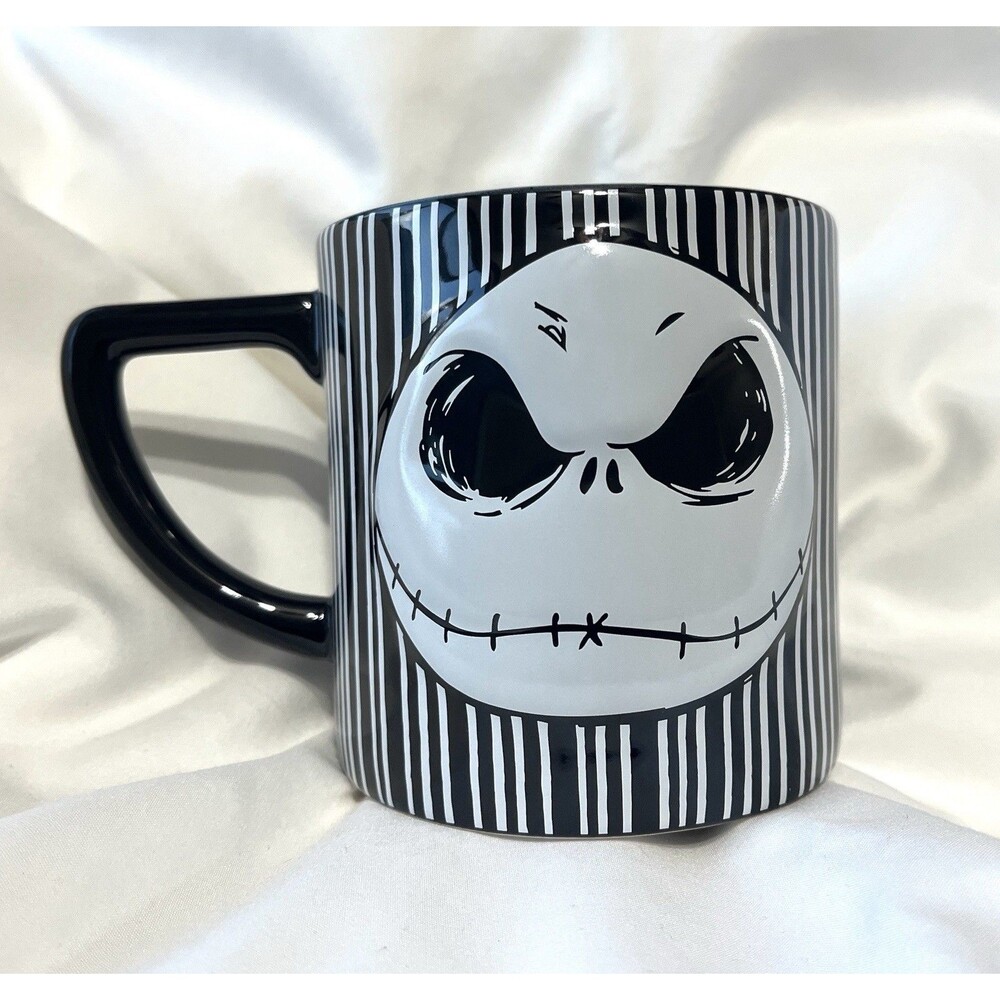 *RARE Disney Parks Jack Skellington Striped Mug-Nightmare Before Christmas 16oz